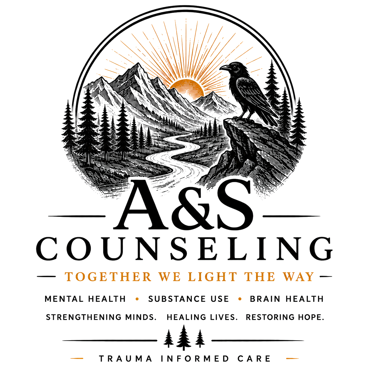 A&S Counseling. Together We Light the Way. Mental health, substance use, brain health. Trauma-informed care.